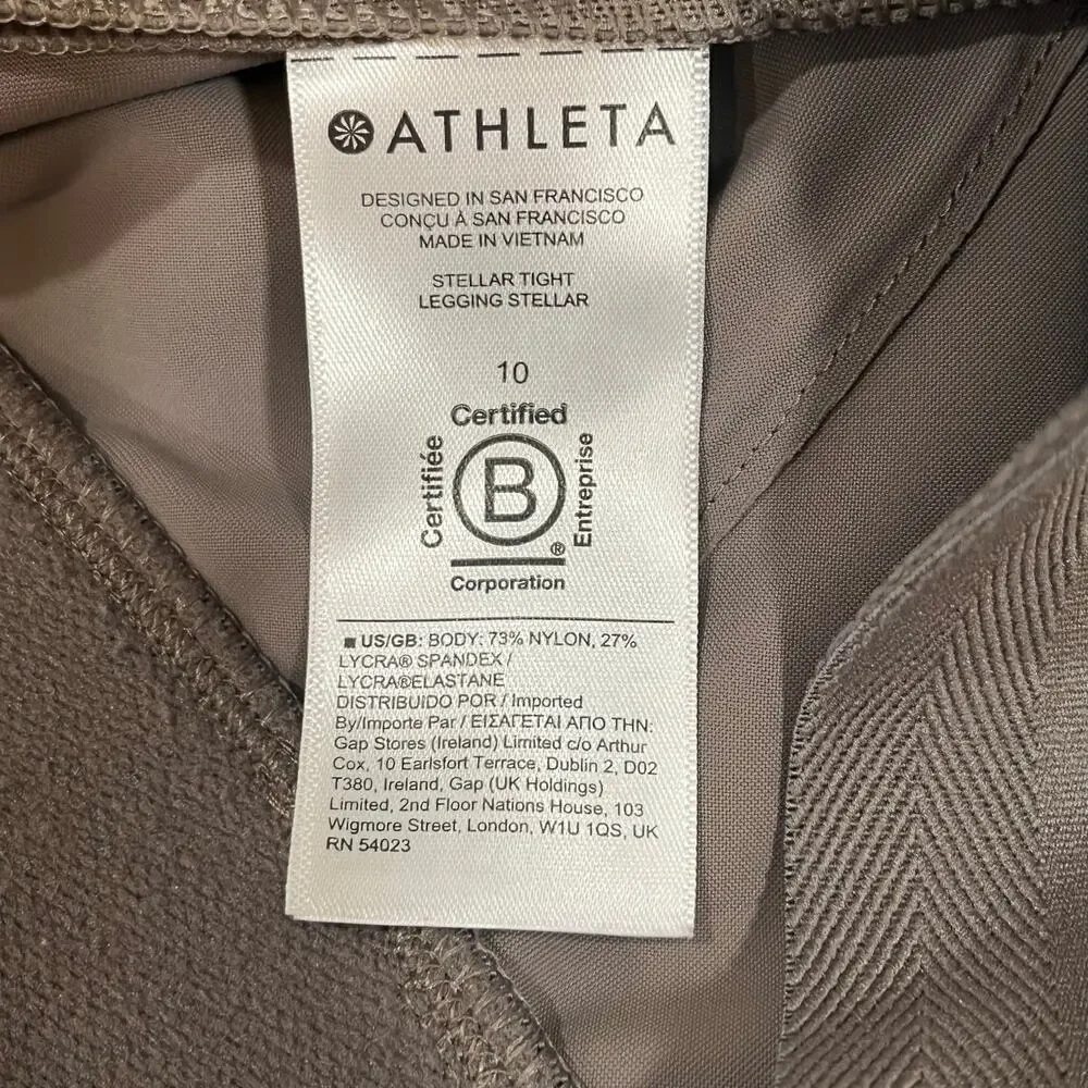 ATHLETA | Stellar Tight Legging Zip Ankle Skinny Pants Taupe Size 10 - Picture 5 of 9
